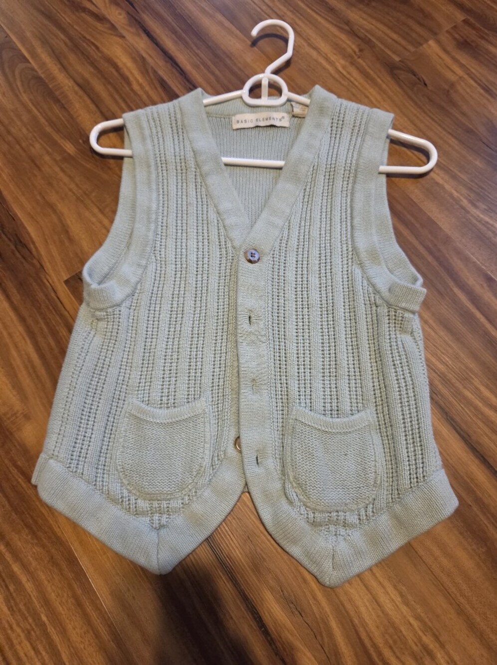 Light Sage Knit Button-Front Vest